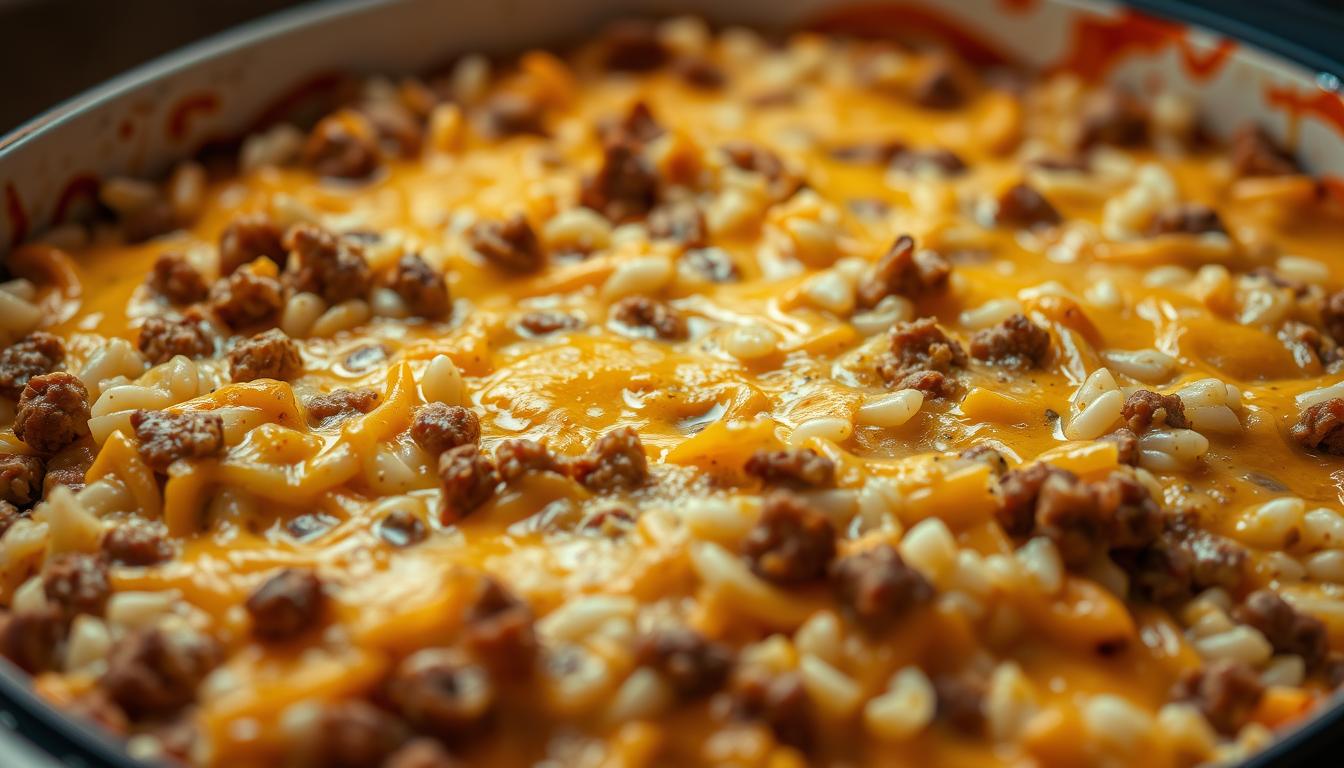 Cheesy Hamburger Rice Casserole