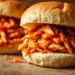 Slow Cooker Buffalo Chicken Sandwiches
