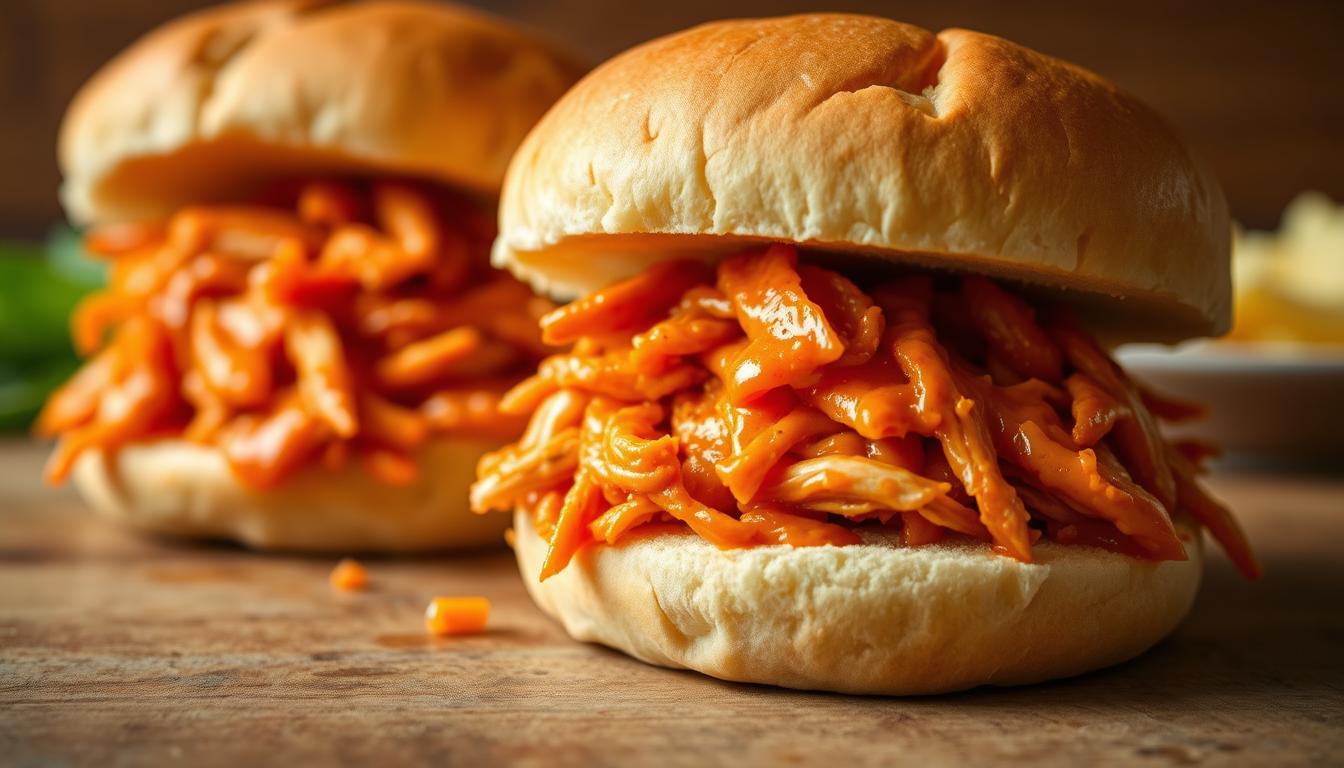 Slow Cooker Buffalo Chicken Sandwiches